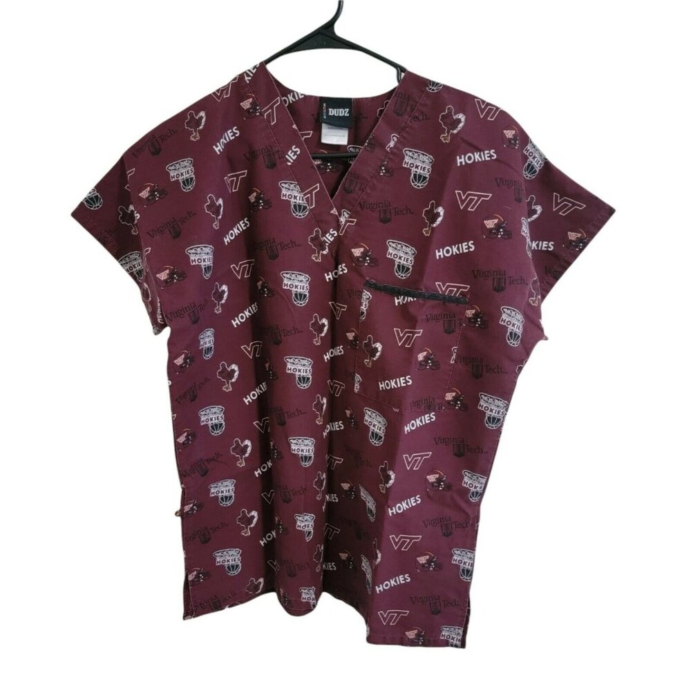 Virginia Tech Hokies Scrub Top Womens Size Small Red Basketball NBA Uniform